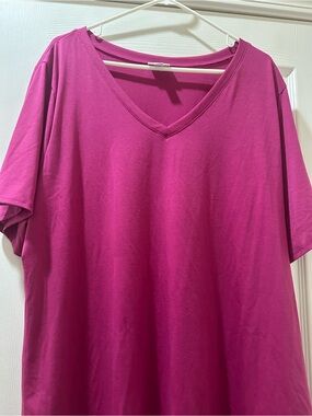 LuLaRoe Bold Fuchsia V-Neck Tee
